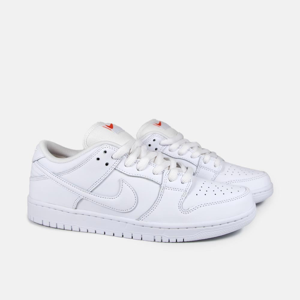 Nike SB Orange Label Dunk Low Pro Shoes White White UK 3.5