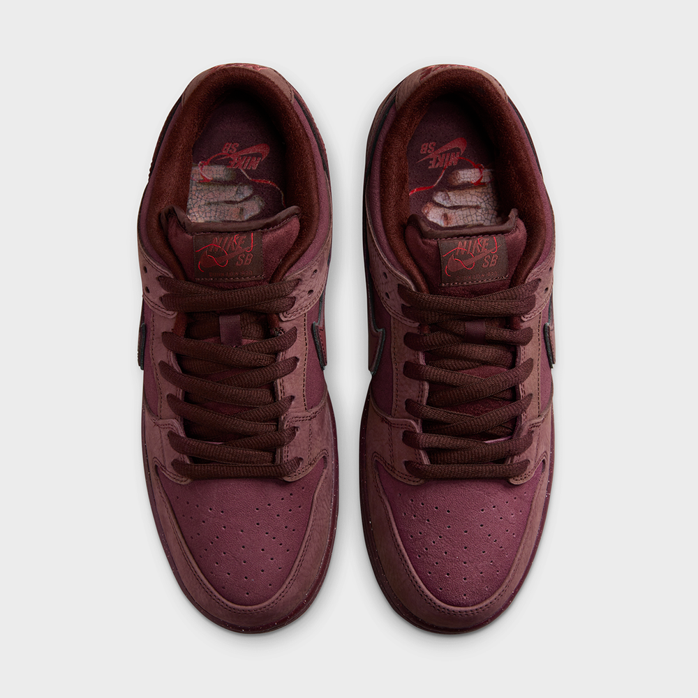 Nike SB - 'City Of Love' Dunk Low Pro Shoes (UK ONLY) - Burgundy Crush / Dark Team Red