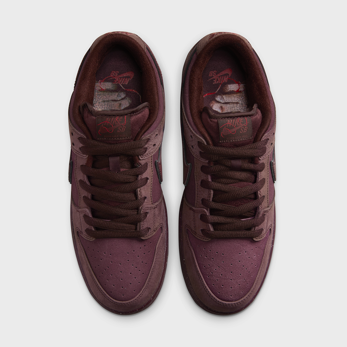 Nike SB - 'City Of Love' Dunk Low Pro Shoes (UK ONLY) - Burgundy Crush / Dark Team Red