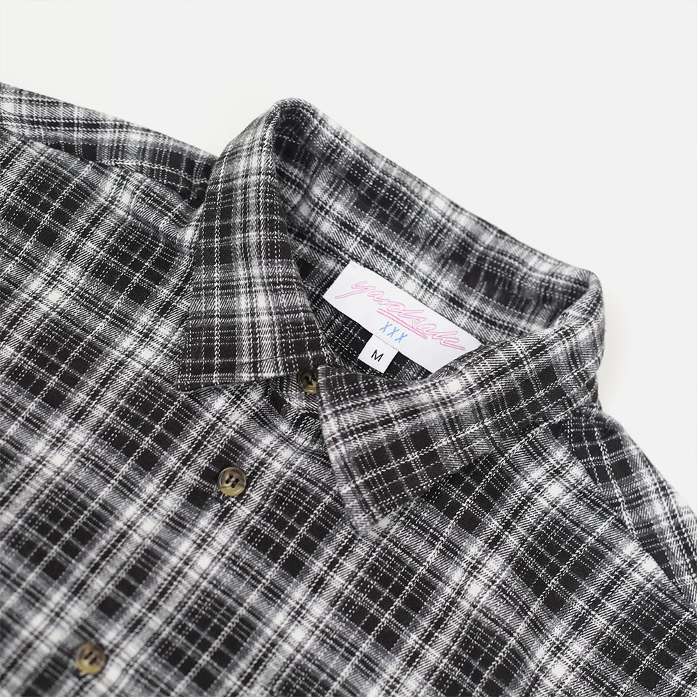 Yardsale - Faded Plaid Shirt - Black