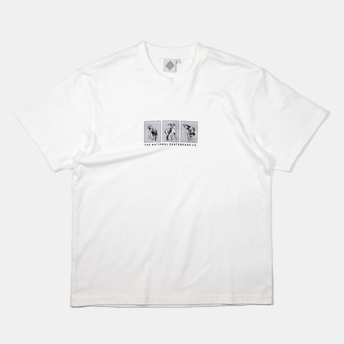 The National Skateboard Co. - Office Politics Triptych T-Shirt - Off White