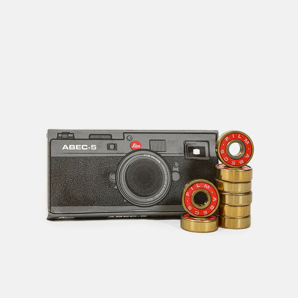 Film Trucks - ABEC 5 Skateboard Bearings - Red / Gold
