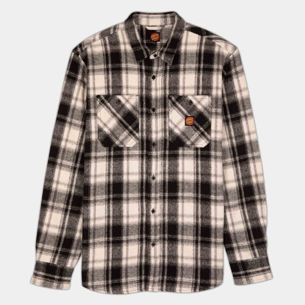 Santa Cruz - Apex Flannel Longsleeve Shirt - Black / White Check