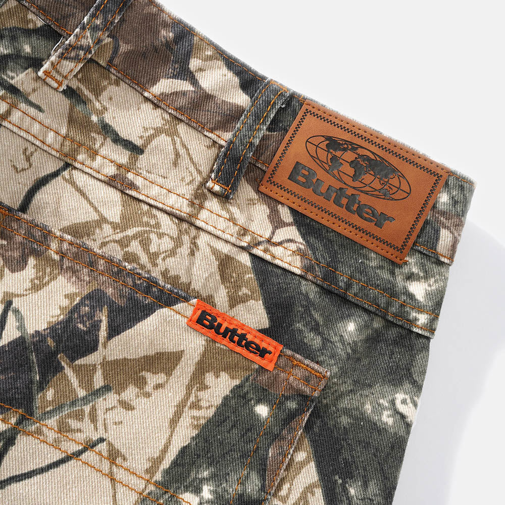 Butter Goods - Foliage Camo Denim Shorts - Tan