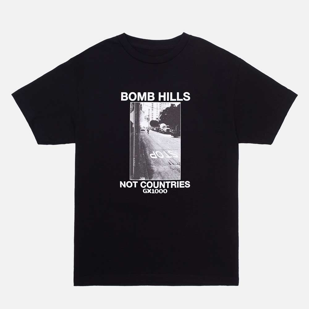 GX1000 - Bomb Hills Not Countries T-Shirt - Black / White