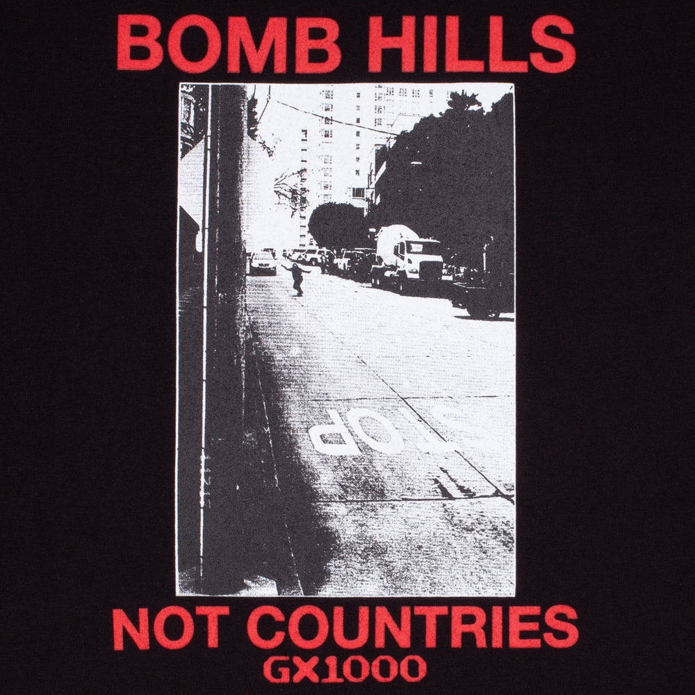 GX1000 - Bomb Hills Not Countries T-Shirt - Black / Red