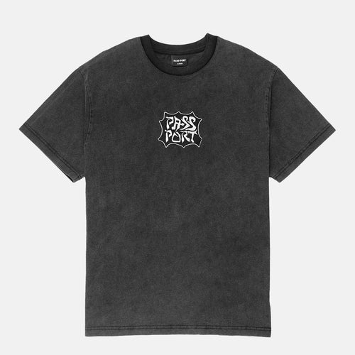 Pass Port Skateboards - Glyph Embroidered T-Shirt - Black Acid