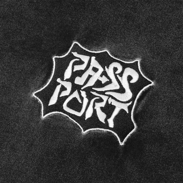 Pass Port Skateboards - Glyph Embroidered T-Shirt - Black Acid