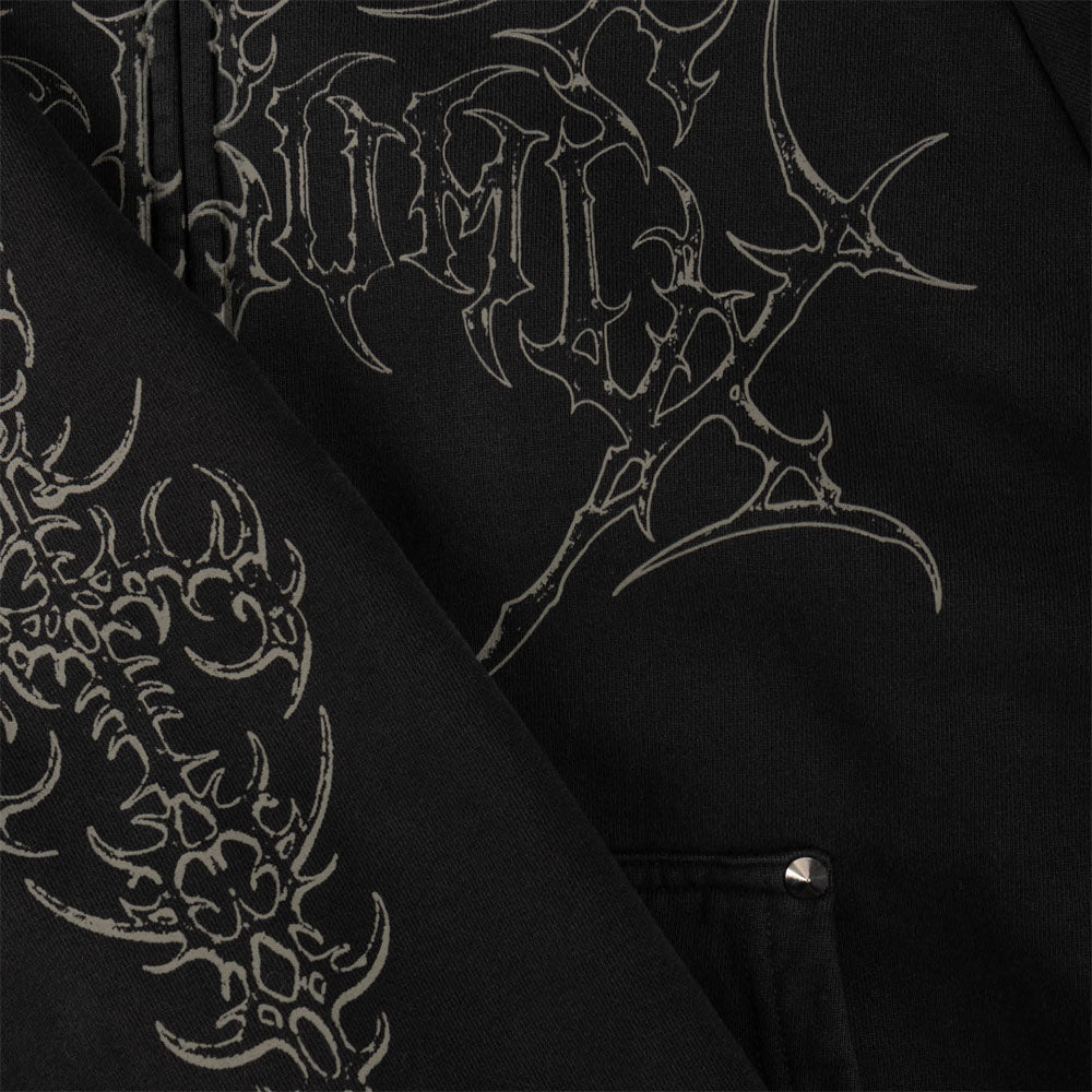 Welcome Skateboards - Grapple Zip Hooded Sweatshirt - Black (Pigment Dyed)