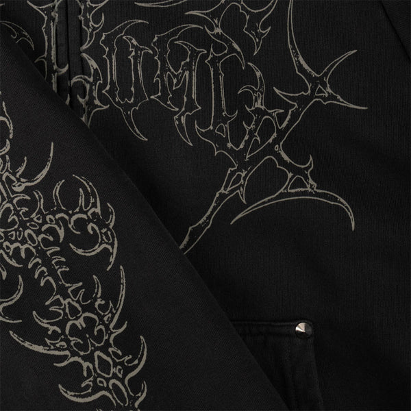 Welcome Skateboards - Grapple Zip Hooded Sweatshirt - Black (Pigment Dyed)