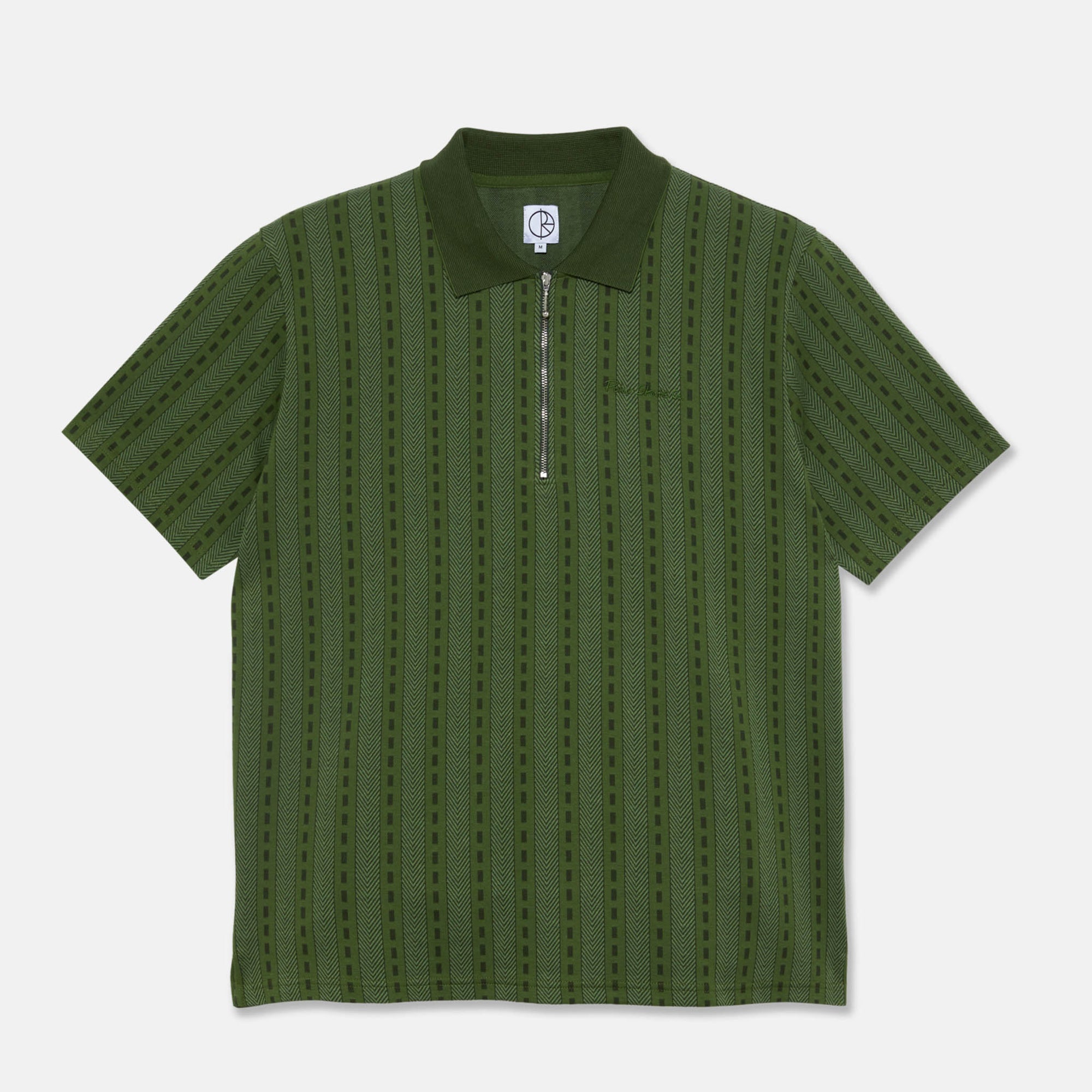 Polar Skate Co. - Road Zip Short Sleeve Polo Shirt - Dark Green