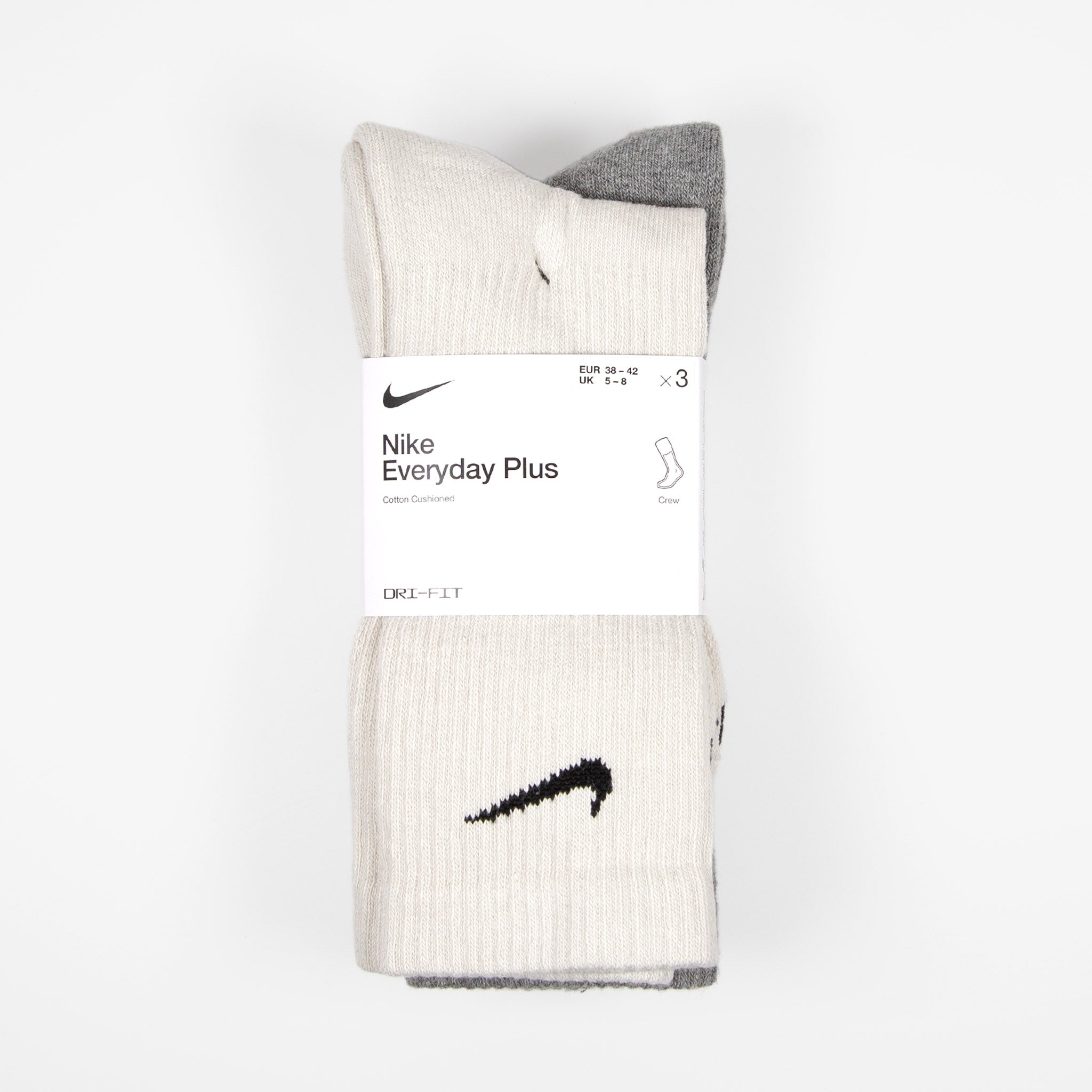 Nike SB - Everyday Plus Cushioned Socks (3 Pack) - Off White / Grey / Navy