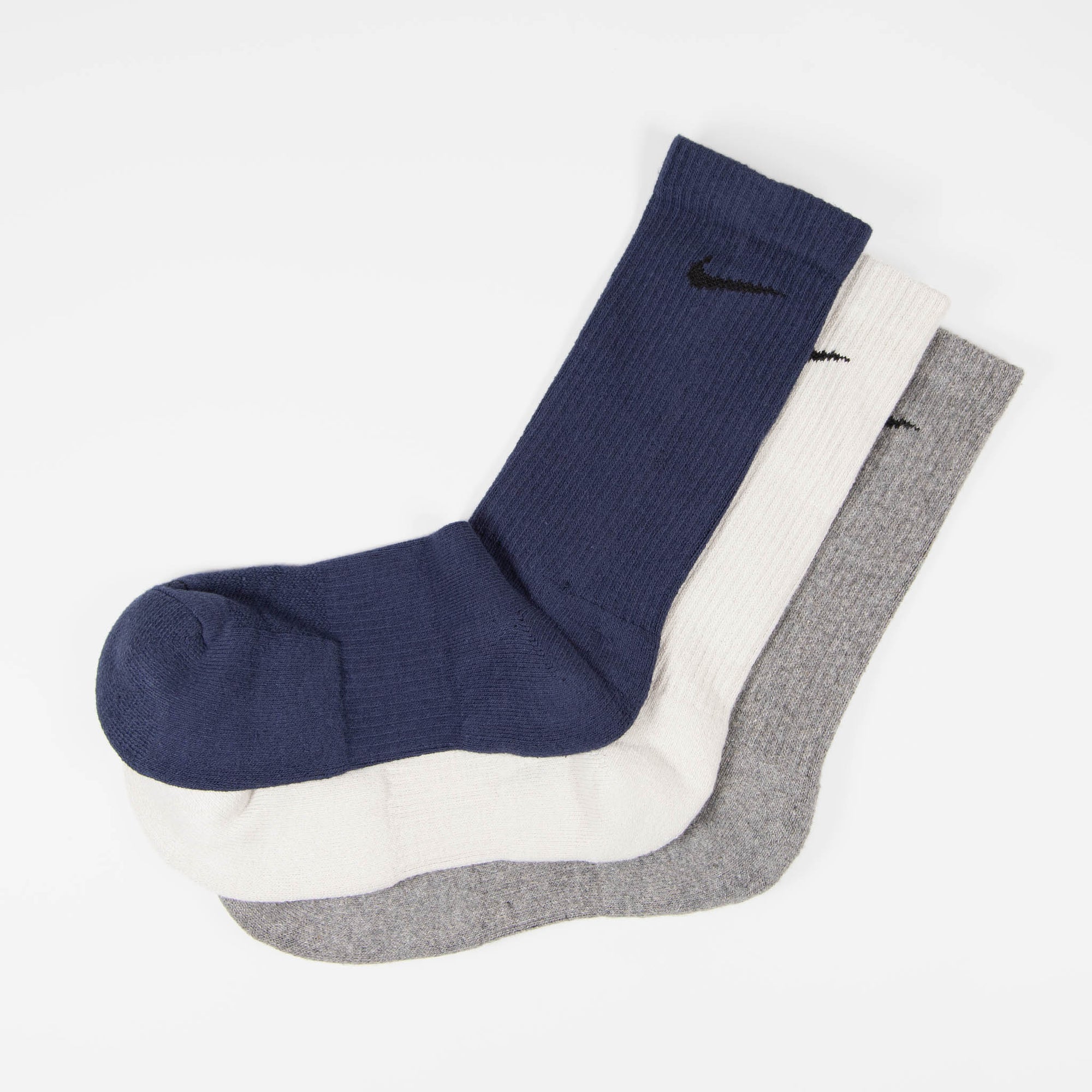 Nike SB - Everyday Plus Cushioned Socks (3 Pack) - White / Grey / Navy