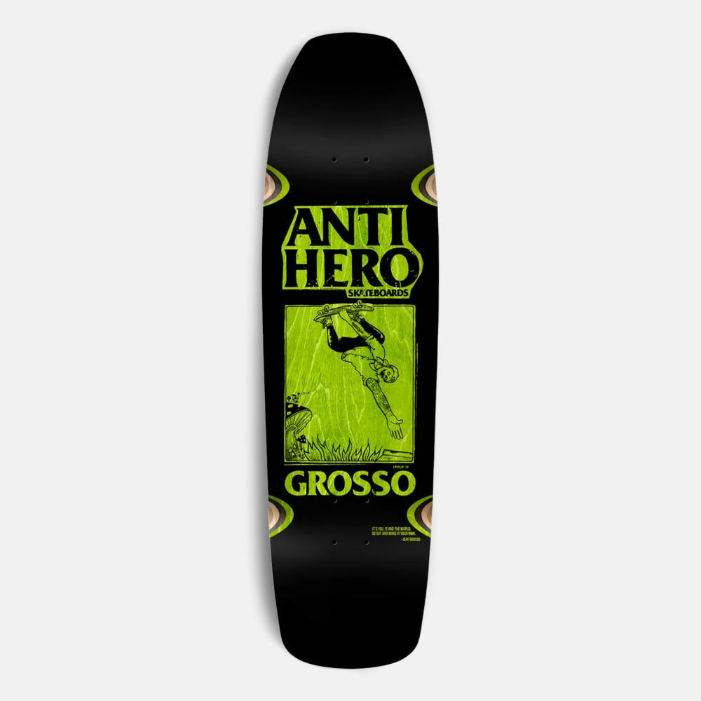 Anti Hero Skateboards - 9.25" Grosso Hand Plant Skate Shop Day (SSD) Skateboard Deck - Black