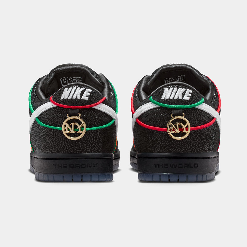 Nike SB - Dunk Low Pro QS Shoes - Black / White - Challenge Red