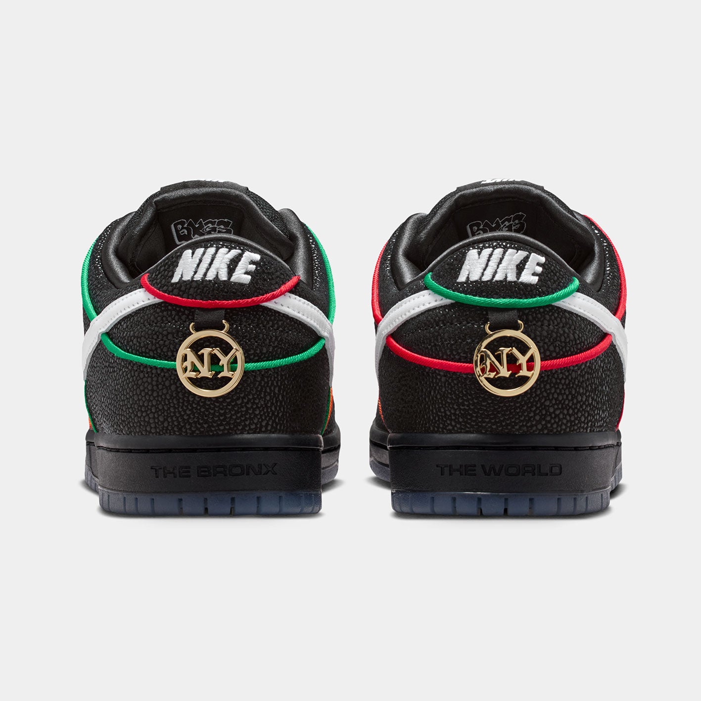 Nike SB - Dunk Low Pro QS Shoes - Black / White - Challenge Red