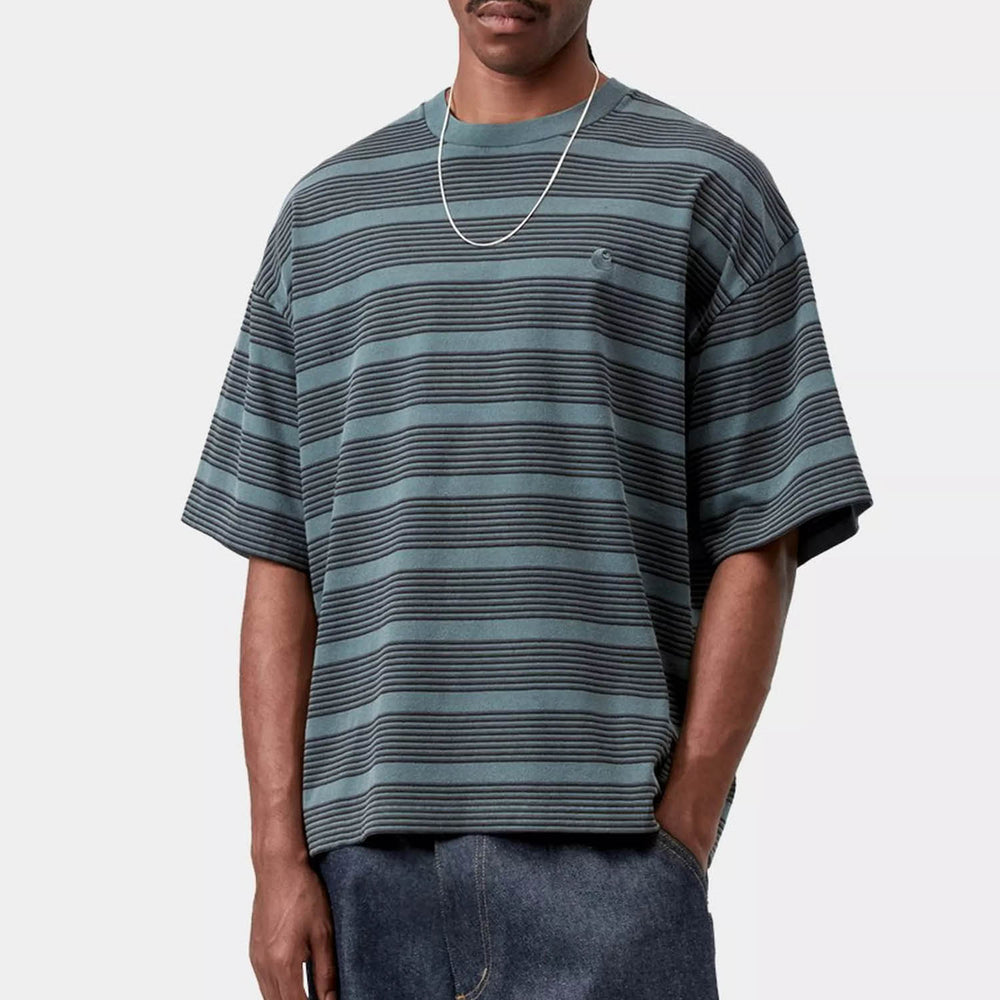 Carhartt WIP - Hanson Stripe T-Shirt - Kale Green Garment Dyed