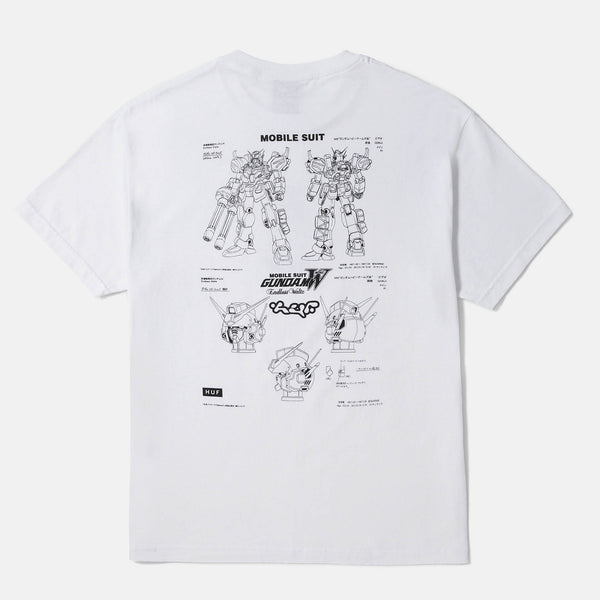 Huf - Gundam Wing Heavy Arms Schematics T-Shirt - White