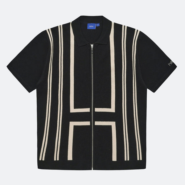 Helas - Aldo Short Sleeve Knit Zip Polo - Black