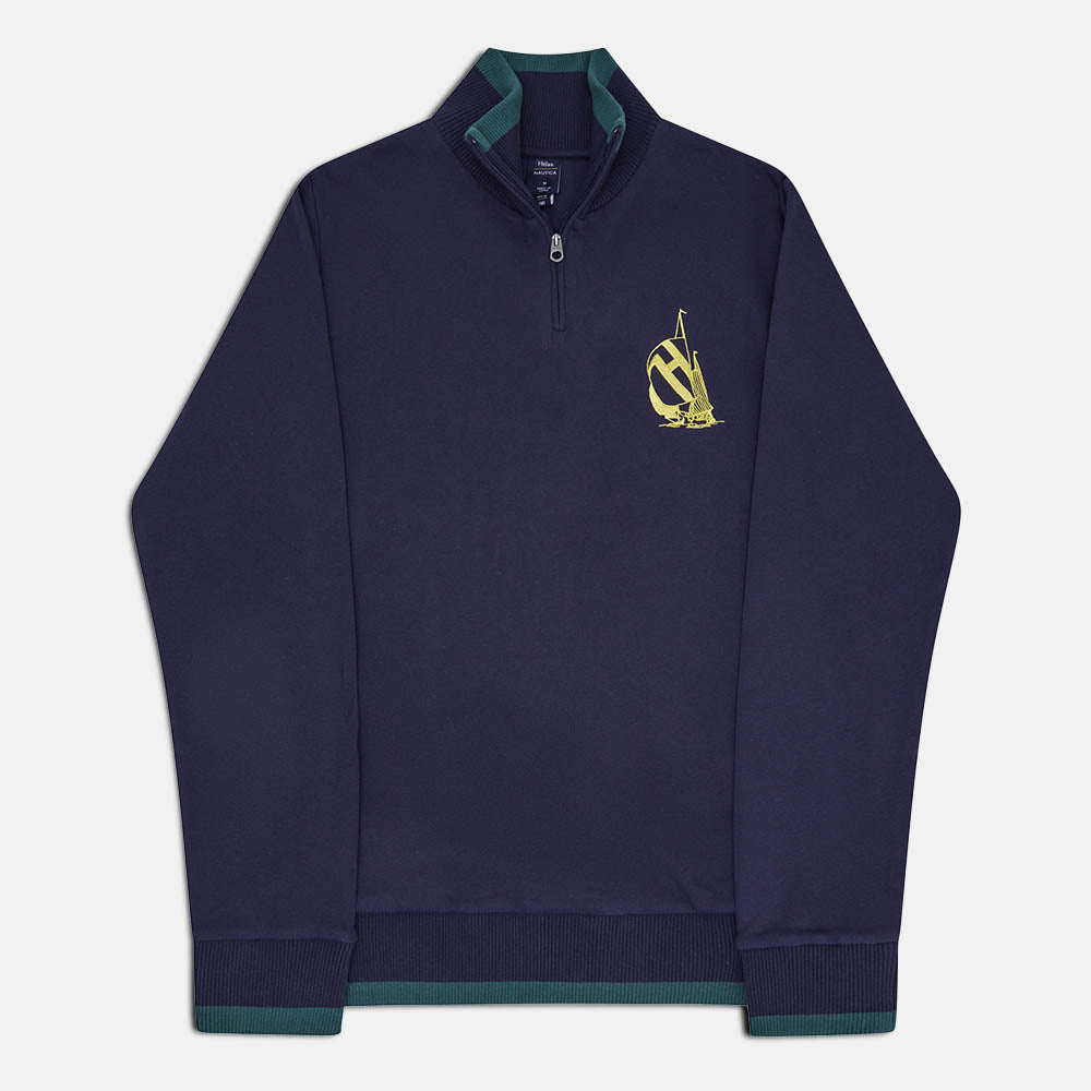Helas - Nautica Quarter Zip Sweatshirt - Navy