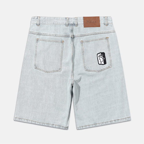 Helas - Dieu Grec Denim Shorts - Light Blue