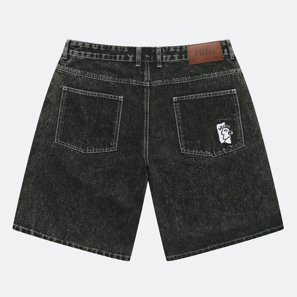 Helas - Dieu Grec Denim Shorts - Washed Black