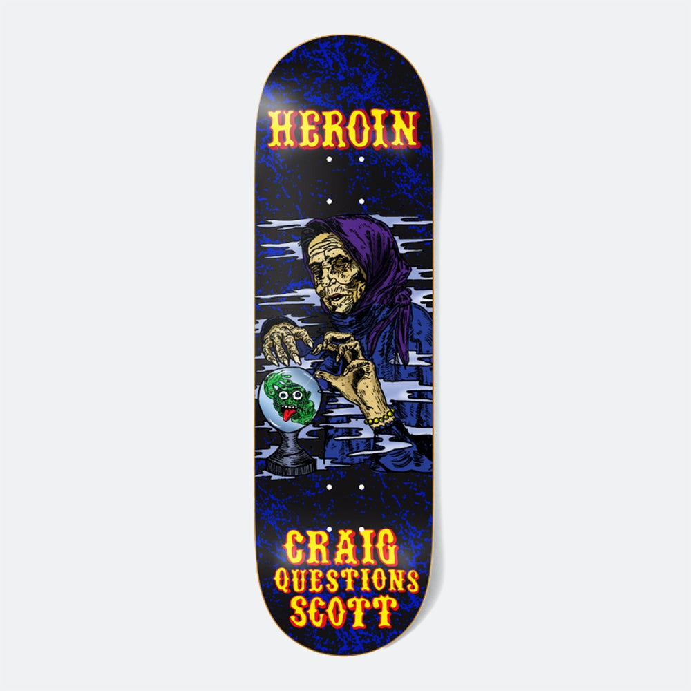 Heroin Skateboards - 9.25" Craig Questions Fortune Teller Knock Offs 2 Skateboard Deck