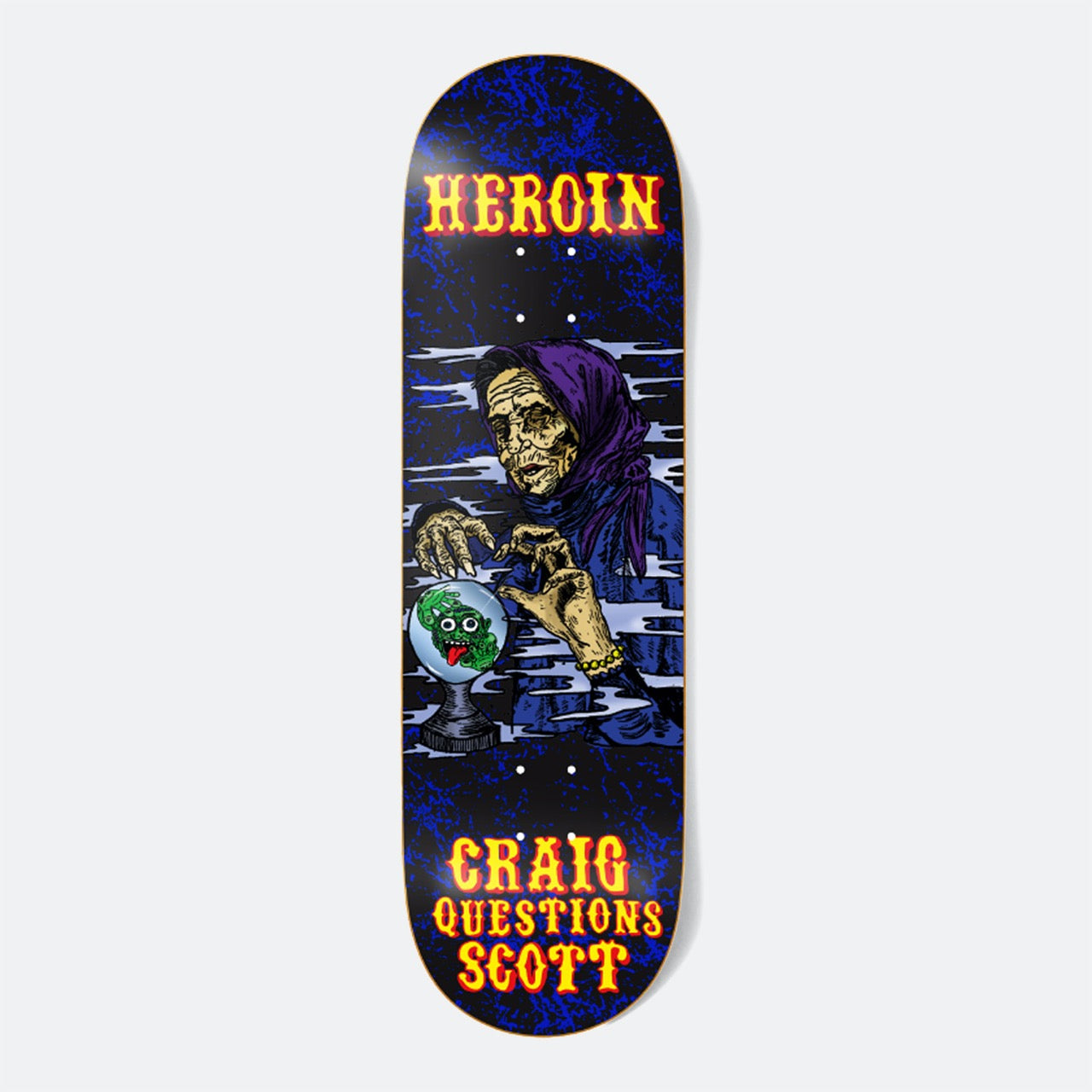 Heroin Skateboards - 9.25" Craig Questions Fortune Teller Knock Offs 2 Skateboard Deck