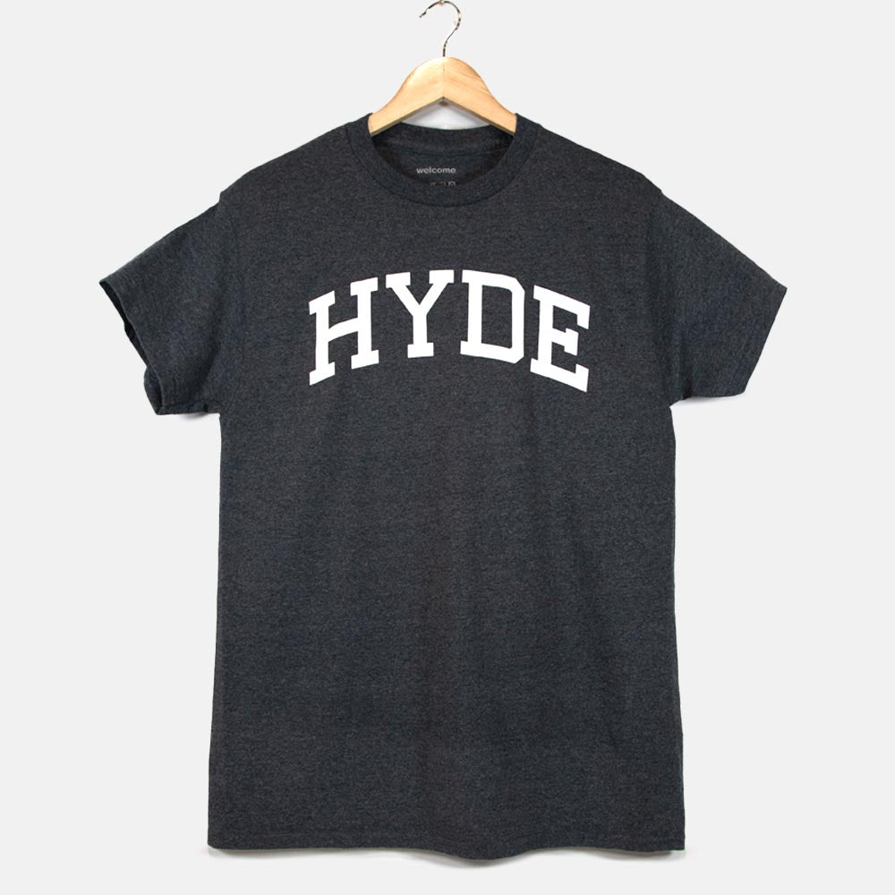 Welcome Skate Store - HYDE T-Shirt - Dark Heather / White