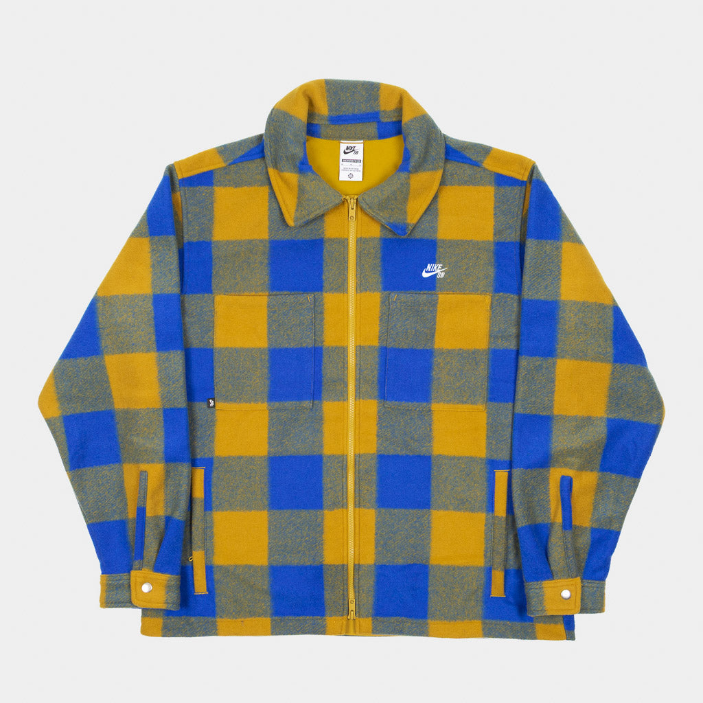 Nike SB - Essential Flannel Shirt Jacket - Hyper Royal / Peat Moss