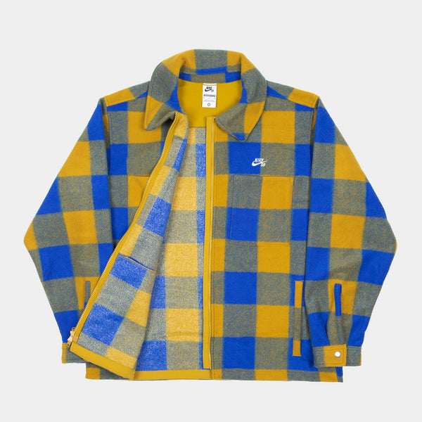 Nike SB - Essential Flannel Shirt Jacket - Hyper Royal / Peat Moss