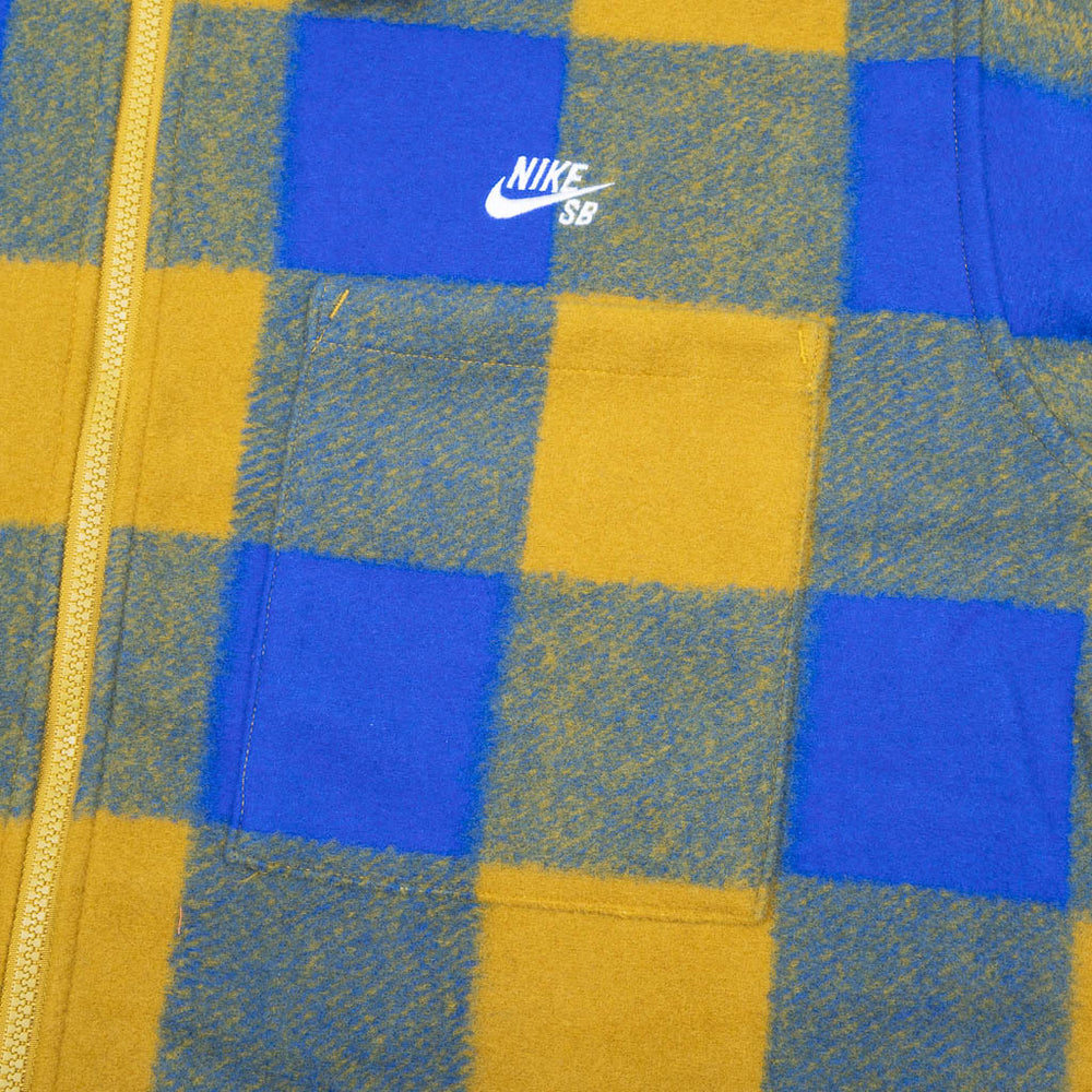 Nike SB - Essential Flannel Shirt Jacket - Hyper Royal / Peat Moss