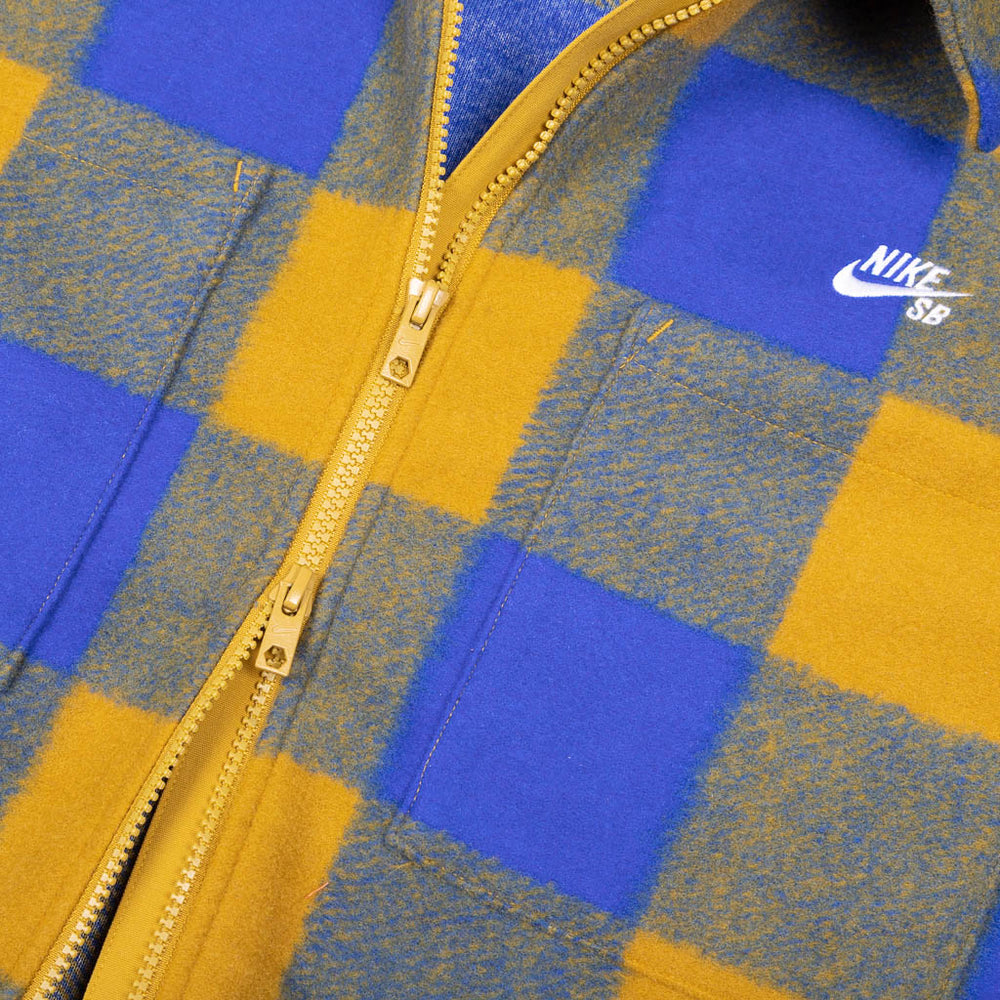 Nike SB - Essential Flannel Shirt Jacket - Hyper Royal / Peat Moss