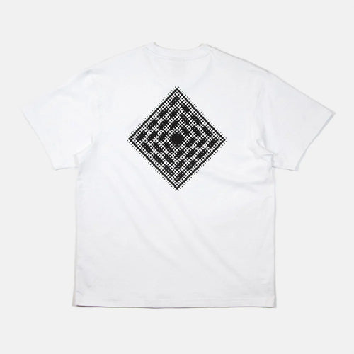 The National Skateboard Co. - HALFTONE LOGO T-SHIRT - WHITE