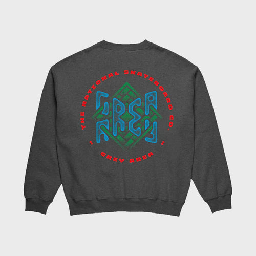 The National Skateboard Co. - GREY AREA CREWNECK SWEATSHIRT- DARK GREY