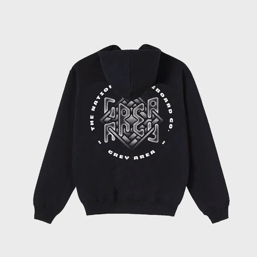 The National Skateboard Co. - GREY AREA DOUBLE LOGO HOODED SWEATSHIRT - BLACK
