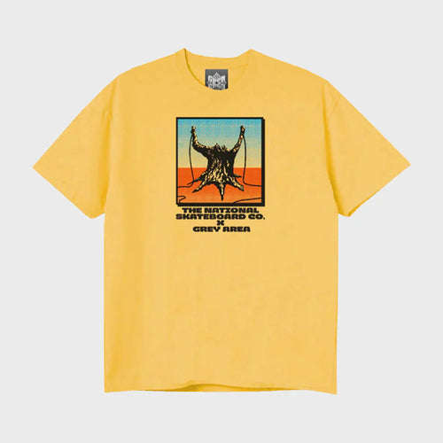 The National Skateboard Co. - GREY AREA SLINGSHOT T-SHIRT YELLOW
