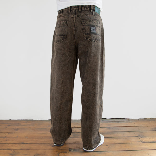 Butter Goods - Wide Cut Denim Jeans - Acid Washed Brown