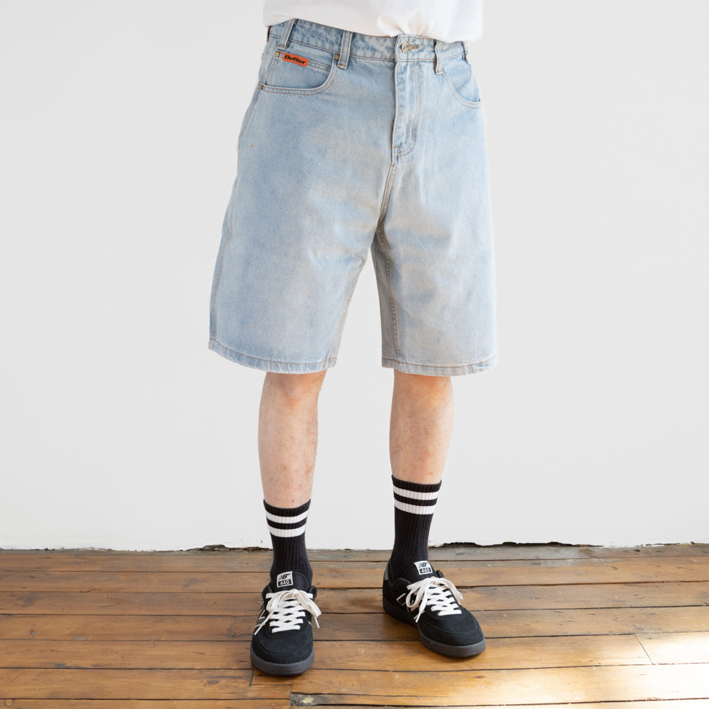 Butter Goods - Baggy Denim Shorts - Light Blue