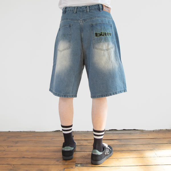 Butter Goods - Warped Denim Shorts - Washed Mid Blue