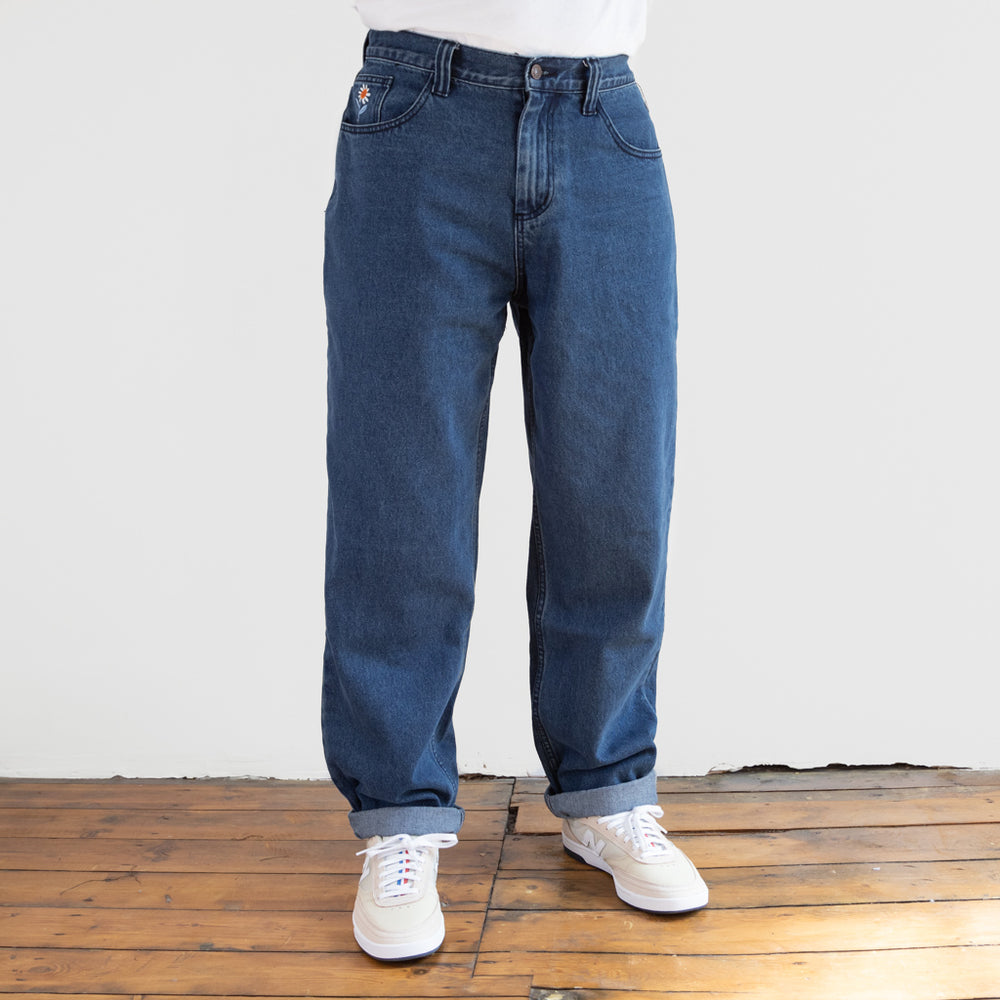 Welcome Skate Store - Bloom Baggy Denim Jeans - Dark Blue Washu