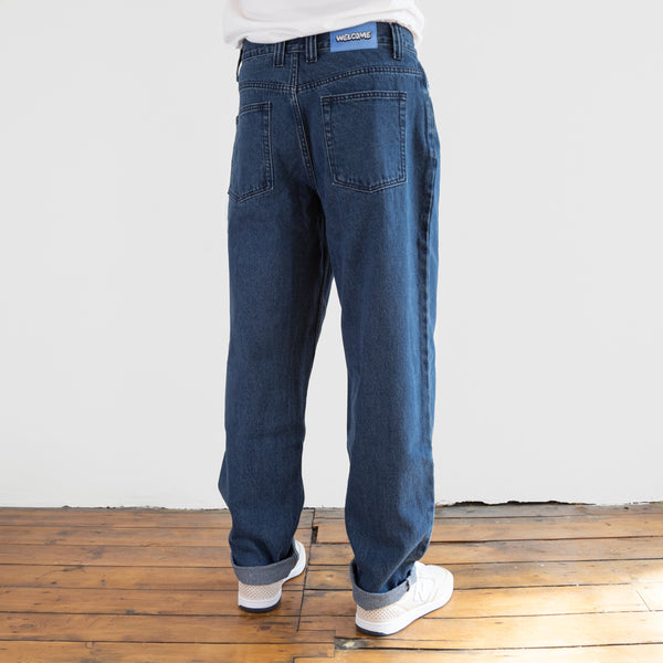 Welcome Skate Store - Bloom Baggy Denim Jeans - Dark Blue Wash