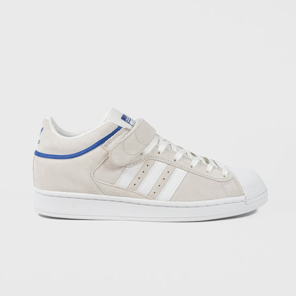 Adidas Skateboarding - Pro Shell ADV Shoes - Crystal White / Footwear White / Royal Blue