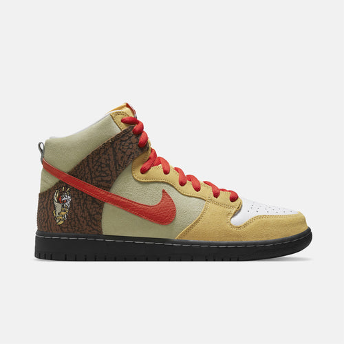 Nike SB - Dunk High Pro Kebab Shoes - Topaz Gold / Chile Red / Fauna Brown