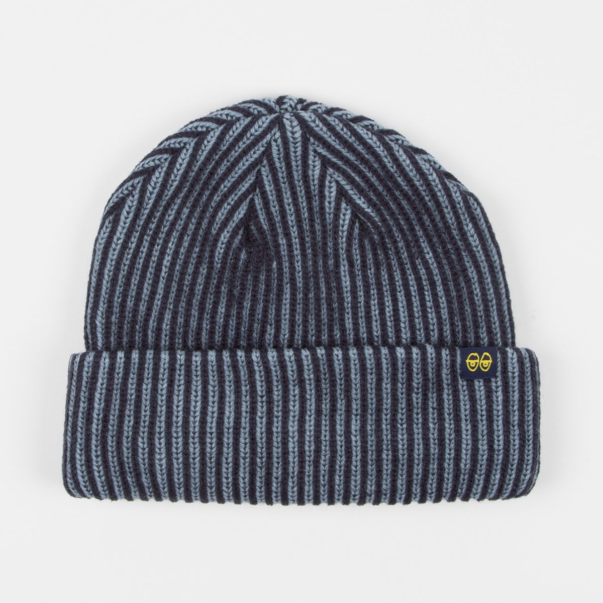 Krooked Skateboards - Eyes Clip Beanie - Navy / Blue / Yellow