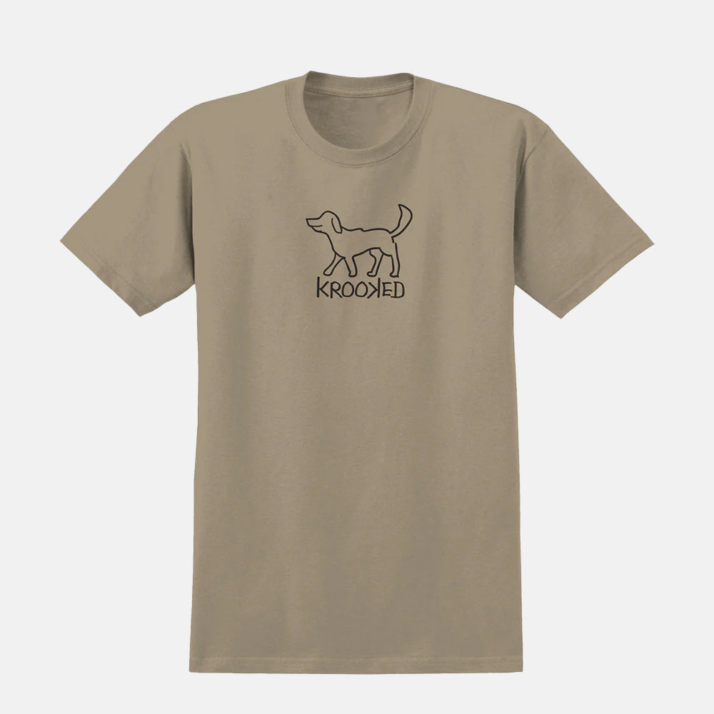 Krooked Skateboards - El Perro T-Shirt - Sand / Black