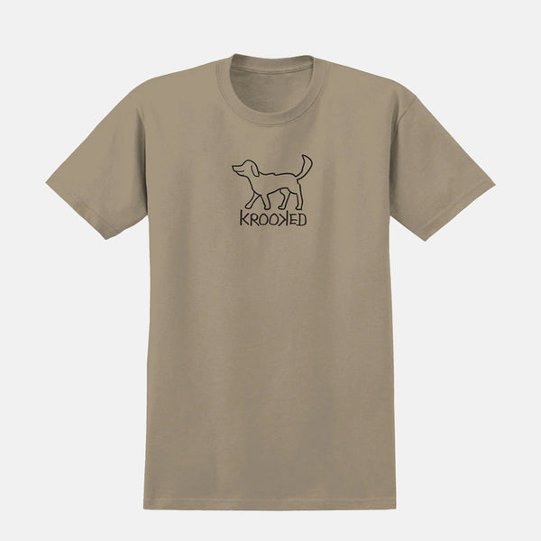 Krooked Skateboards - El Perro T-Shirt - Sand / Black