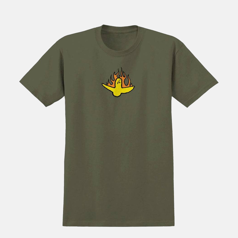 Krooked Skateboards - Fire Bird T-Shirt - Green / Multi
