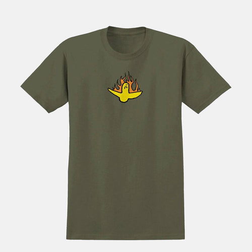 Krooked Skateboards - Fire Bird T-Shirt - Green / Multi
