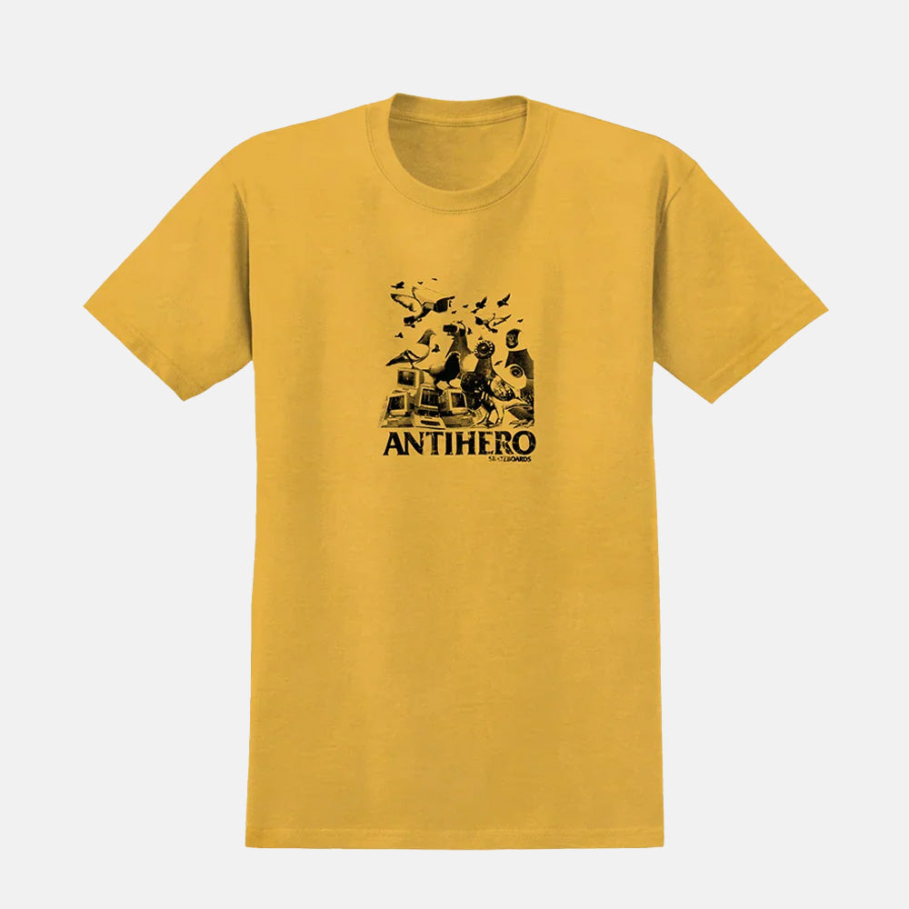 Anti Hero Skateboards - Pigeon Intelligence T-Shirt - Mustard / Black